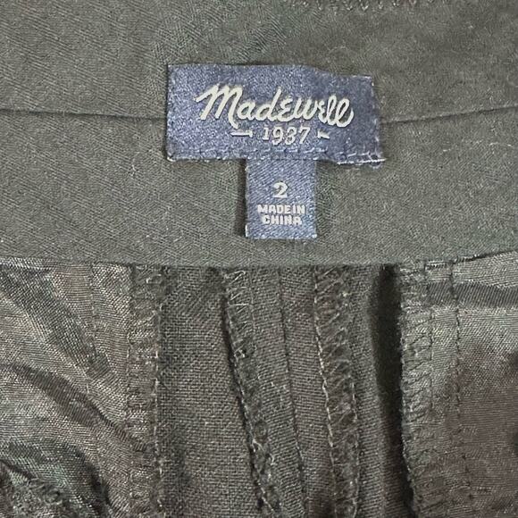 Madewell Women's Trouser Black Pleated Wool Blend‎ High Rise Ankle Pants Size 2 - Picture 3 of 12